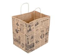 García de Pou 250 Unités - Sacs Sos avec Anses Traiteur Times 90 g/m2, 26+20 x 27 cm Naturel Kraft
