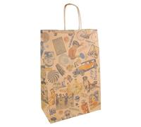 García de Pou 250 Unités - Sacs Sos avec Anses Vintage 80 g/m2, 20+10 x 29 cm Naturel Kraft
