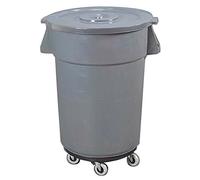 García de Pou 4 Unités - Conteneur avec Couvercle plus Roues 167 L Ø 61,5 x 79,5 cm Gris Pp