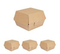 García de Pou 50 Unité - Boîtes Hamburger 'Thepack' 220 G/M2 13X12,5X9 Cm (M) Naturel Carton Ondulé Nano-Micro (Lot de 4)