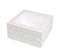 García de Pou 50 Unités - Boîtes Pâtisseries avec Fenêtre Thepack deco 250 g/m2, + Opp 24 x 24 x 12 cm Blanc Carton Ondulé Nano-Micro