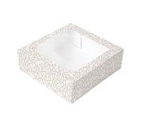 García de Pou 50 Unités - Boîtes Patisseries avec Fenêtre Thepack deco 250 g/m2, + Opp 26 x 26 x 8 cm Blanc Carton Ondulé Nano-Micro