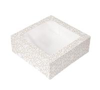 García de Pou 50 Unités - Boîtes Patisseries avec Fenêtre Thepack deco 250 g/m2, + Opp 30 x 30 x 8 cm Blanc Carton Ondulé Nano-Micro