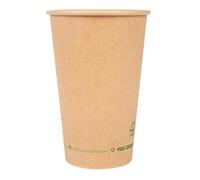 García de Pou 50 Unités - Gobelets Boissons Froides et Chaudes 1 Paroi 480 ml 300 g/m2 9/6 x 13,2 cm Marron Carton