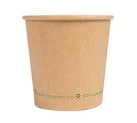 García de Pou 50 Unités - Gobelets en Papier 1 Paroi 120 ml 230 g/m2 6,3/4,5 x 6 cm Marron Carton