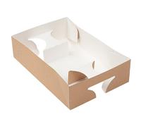 García de Pou 50 Unités - Plateaux Repas à Emporter 4 Verres+1 Compart, Thepack 280 g/m2, 25,3 x 17 x 6,5 cm Naturel Carton Ondulé Nano-Micro