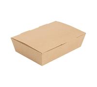 García de Pou 60 Unités - Boîtes Lunch Box Couvercles Thepack 1000 ml (32 oz) 220 g/m2, 20,5 x 14,6 x 5 cm Naturel Carton Ondulé Nano-Micro