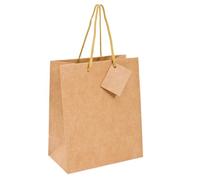 garcía de POU 801.58 Sacs Boutique Poignée Cordon, Naturel Kraft, 40 + 15 x 50 cm, Marron