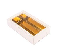 García de pou Boîte Pour Chocolats + Intercalaire + Couvercle 14,5X7,5X3,5 Cm Blanc Carton - 50 unités