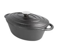 García de Pou Cocotte Ovale avec Couvercle 3500 ml 29(36) x21 x 10,9 cm Noir Fer