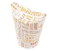 García de pou Gobelets À Frites Avec Fermeture 16 Oz - 480 Ml ''Parole'' 220 + 18Pe G/M2 14X8,5 Cm Blanc Carton - 1000 unités