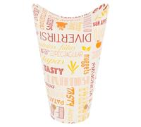 García de pou Gobelets À Frites Avec Fermeture 22 Oz - 660 Ml ''Parole'' 220 + 18Pe G/M2 8,5X18 Cm Blanc Carton - 1000 unités