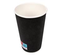 García de pou Gobelets Boissons Chaudes Double Paroi Ondulé Noir 480 Ml Noir Carton - 500 unités