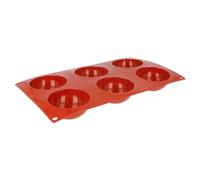 García de pou Moule Demi-Sphère 7X3,5 Cm 17,5X30 Cm Rouge Silicone - 150 unités