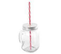 García de pou Pichet + Couvercle + Paille - 450 Ml 8X13 Cm Transparent Verre - 24 unités