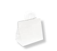 García de pou Sacs Cabas Avec Anses ''Traiteur'' 80 G/M2 26+17X24 Cm Blanc Cellulose - 250 unités