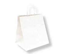 Garcia de pou Sacs Cabas Avec Anses "Traiteur" 90 G/M2 26+20X27 Cm Blanc Cellulose - 250 unités