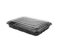 García de pou Sets Barquettes + Couvercles 25X18,3X5,6 Cm Noir Ps - 50 unités