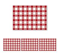 García de pou Sets De Table ''Vichy Rouge'' 48 G/M2 31X43 Cm Blanc Cellulose - 500 unités (Lot de 4)