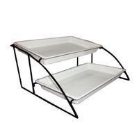 García de Pou Stand 2 Niveaux Bacs Gn 1/1 56,5 x 52,5 x 32,5 cm Noir Fer