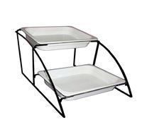 García de Pou Stand 2 Niveaux Bacs Gn 1/2 36 x 52,5 x 32,5 cm Noir Fer
