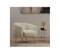 Fauteuil bouclettes rond crème GARCIA
