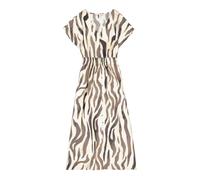 GARCIA Robe-chemise camel / marron / noir / blanc, Taille 34