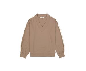 GARCIA Sweat-shirt caramel / blanc, Taille XL