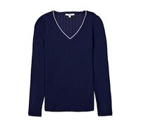 Garcia T- Shirt à Manches Longues, Bleu Marine Peony, XL Femme