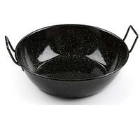 Garcima - 500008 - Double Poêle - Profonde avec anses - Emaillé - Noir - Taille: 28 cm
