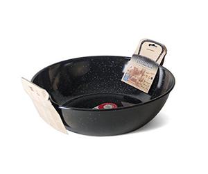 Garcima 5020003 Poêle émaillée double profondeur avec poignées 38 x 32 x 12 cm noir