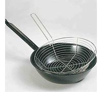 Garcima 559880 Poêle Anti adhérent avec Panier, Émail, Noir, 28 cm, 53 x 28 x 8 cm