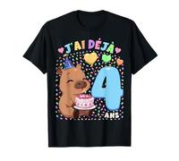 Garçon 4e Anniversaire Cadeau J'Ai Déjà 4 Ans Capybara T-Shirt