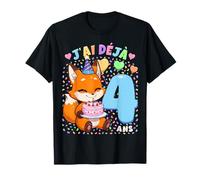 Garçon 4e Anniversaire Cadeau J'Ai Déjà 4 Ans Renard T-Shirt