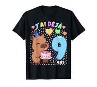 Garçon 9e Anniversaire Cadeau J'Ai Déjà 9 Ans Capybara T-Shirt