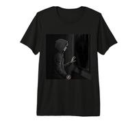 Garçon avec Mur Sombre T-Shirt Haut de Gamme