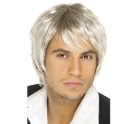 Garçon Bande Perruque Blond Clair Mens Pop Star Célébrité Accessoire Déguisement
