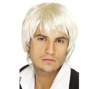 Garçon Bande Perruque Court Blond Adultes Pop Star Célébrité Costume Accessoire