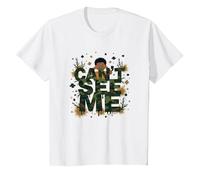 Garçon Camo Cant See Me Playful Hide and Seek Adventure T-Shirt, Enfant, Blanc, 6 Ans