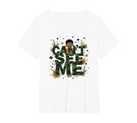 Garçon Camo Cant See Me Playful Hide and Seek Adventure T-Shirt, Femme Grandes Tailles, Blanc, 1X