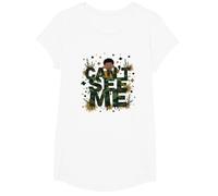 Garçon Camo Cant See Me Playful Hide and Seek Adventure T-Shirt, Fille, Blanc, L
