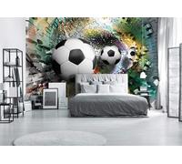 Garçon Chambre Football Décor Photo Papier Peint en Grand Mural Taille 312x219cm