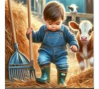 Garçon de Ferme Puzzle 500 Pièces Adultes, 45x45cm DIY Puzzle Impossible Jeu de Création et Logique, Puzzles Classiques pour Adultes et Enfants de 12 Ans et Plus