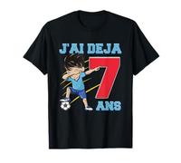 garçon de football j'ai déjà 7 ans Drapeau Français T-Shirt