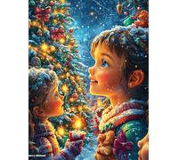 Garçon de Noël avec Une Lanterne 300 Pieces Casse-tête Adolescent en Carton Épais Haute Densité Mythes fantastiques Difficulté Moyenne Activité Éducative Passe-Temps Cadeau Noël Pas Cher 300 PCS