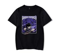 Garçon Fille Solo Leveling T-Shirts à Manches Courtes Sung Jin-Woo Été Shirt Hip Hop Tee