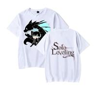 Garçon Fille Solo Leveling T-Shirts à Manches Courtes Sung Jin-Woo Été Shirt Hip Hop Tee