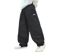 Garçon Hip Hop Pantalons Enfant décontracté Streetwear Jogging Pantalons Taille élastique Parachute Pantalons léger Dancewear workload Pantalons Noir 11-12 Ans