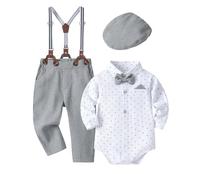 Garçon, Petit Gentleman Élégant Pour Bébé, Déguisement Avec Chapeau Et Bretelles Pour Anniversaire Ou Baptême, Idéal Pour Les Weekends