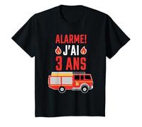 Garçon Pompier Pompiers Alarme J'ai 3 Ans Anniversaire T-Shirt